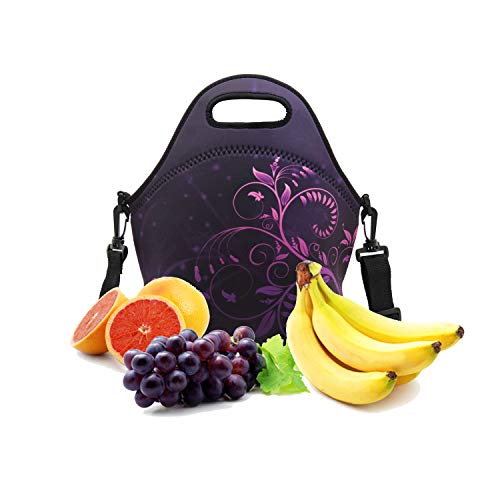 Neoprene Lunch Bags Boxes For Women Men Kids, Insulated Lunch Cooler Tote Bag Box For Office Work Picnic Travel (Classic Purple) #TOP5