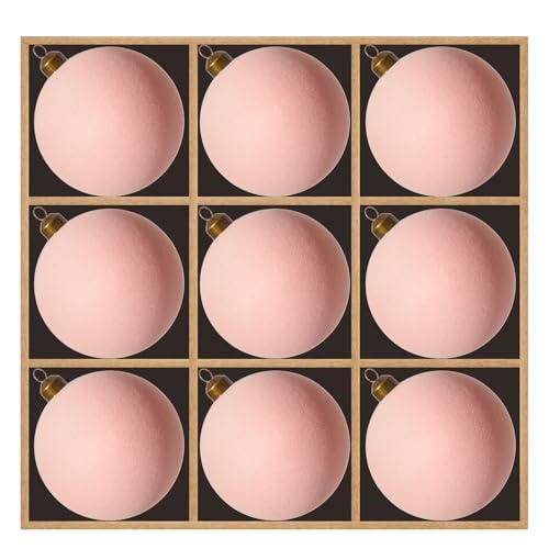 DN DECONATION 9PCS Christmas Tree Ball Decorations, Pink Velvet Ornaments