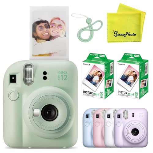 Image of Fujifilm Instax Mini 12 Instant Film Camera (Mint Green w / 40 Film Sheets)