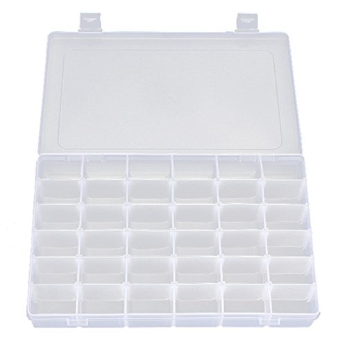 36 Grids Plastic Adjustable Earrings Jewelry Bead Box Holder Organizer Storage Container Case,Clear by lansue