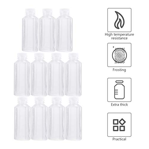 Garrafas de suco Yardwe de 300 ml, 10 peças, quadradas, de plástico, garrafas de suco, transparentes