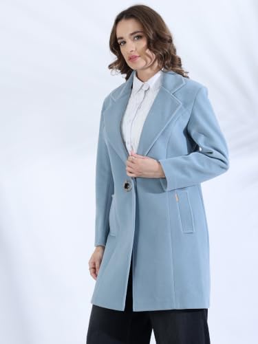 Image of PLAGG Women's Notched Lapel Long Overcoat