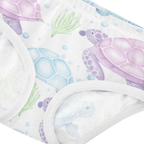 Cotton Girls Underwear Toddler Watercolor Sea Turtles Pastel Girl Panties Cute Personalized Kids Briefs Undies 2t4