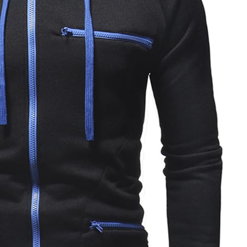 Maiyifu-GJ Men's Oblique Zipper Plus Lapel Hoodies Long Sleeve Hooded Drawstring Asymmetric Sweatshirt Slim Fit Jackets3