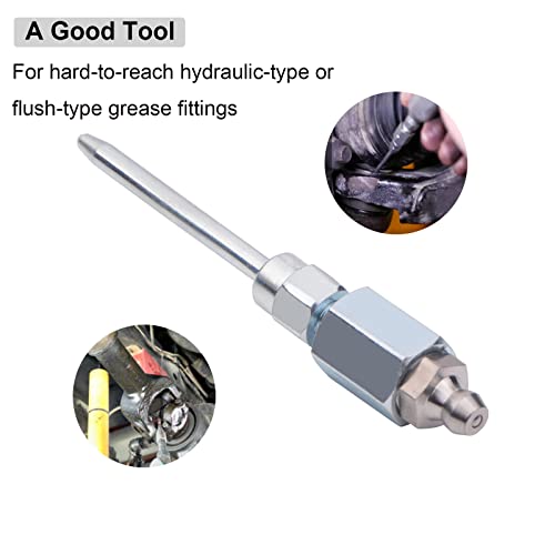 2 Pack Grease Needle Nozzle With Hardened Steel Tips, Narrow Needle Grease Dispenser, Grease Gun Fittings Adapter With 1/8 Inch Npt Threads #TOP4
