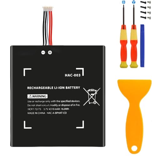 Uwayor Batería de repuesto HAC-003 batería Switch batería 4310 mAh compatible con Nintendo Switch 2017 consola de juegos, 3,7 V 16,0 Wh, batería de alta capacidad