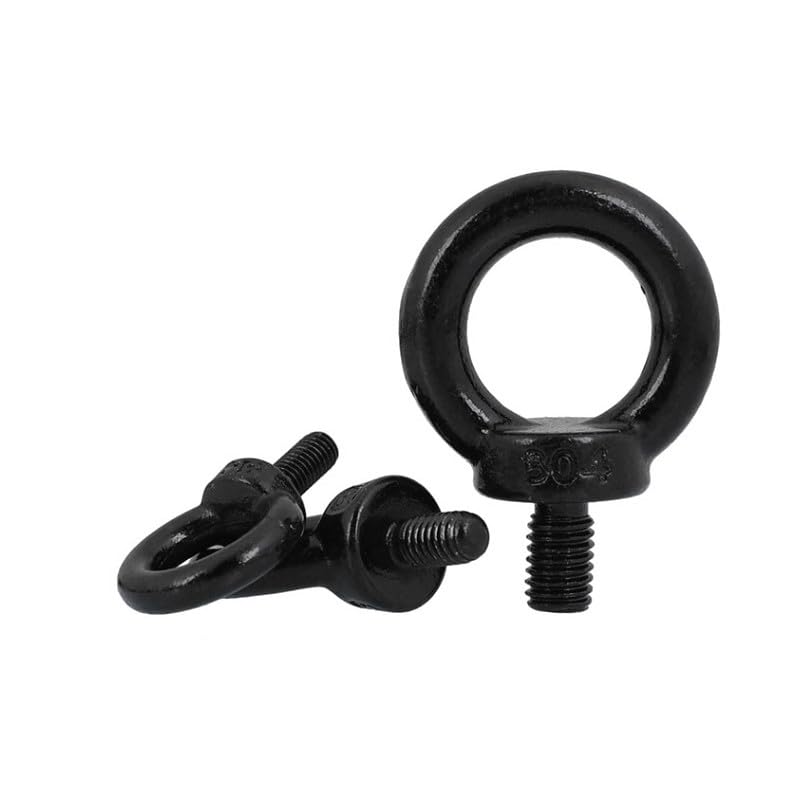 Tornillo con Argolla M3 M4 M5 M6 M8 M10 M12 M14 M16 M18 M20 M24 Tornillos de Ojo de elevación Marinos Tornillo de Anillo de Acero Inoxidable 304 Negro Tornillo con Anilla(M24X40 1PC)