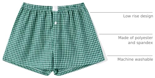 Image of Y2k Women Gingham Boxer Shorts Low Rise Micro Pajamas PJ Sleep Short Pants Plaid Sleepwear Sleeping Lounge Bottoms