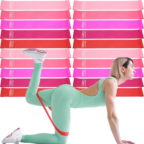 Image of Deekin 20 Pcs Resistance Bands for Women Men 10-115 Lbs 5 Different Resistance Levels Loop Exercise Bands for Leg Working Gym