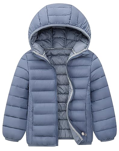 Image of Happy Cherry Kids Lightweight Puffer Jacket Packable Bubble Coat Down Cotton Coats Zip Up Hooded Outwear