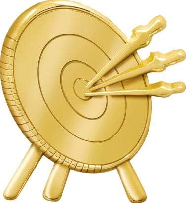 Crown Awards Archery Pins, Gold Archery Target Lapel Pins