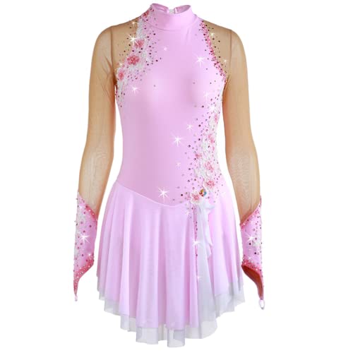 Pink,XXL,Artistic Gymnastics Dancing Performance Clothes Classic Rhythmic Gymnastics Costume for Girl Athletic Sportwear