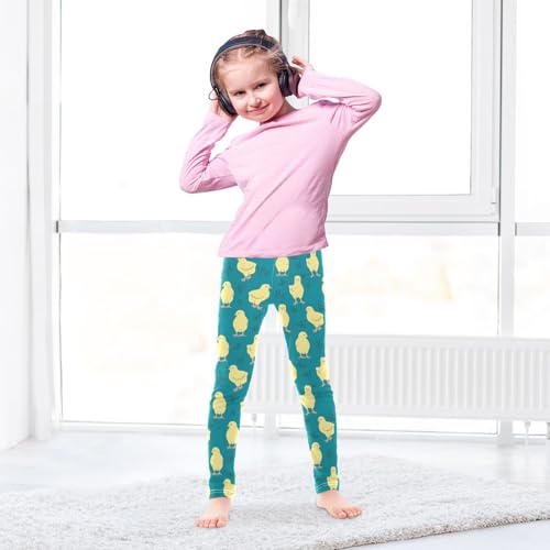 Girls Leggings Cute Yellow Chickens and Floral Toddler Girls Clothes Leggings for Girls Toddler Girls Leggings 3-4T4