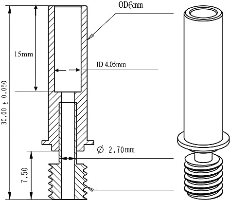 Upgrade CR6 SE All Metal Bimetal Heatbreak Copper Titanium TC4 Throat for Creality CR-6 SE/Max/CR-5 PRO 3D Printer