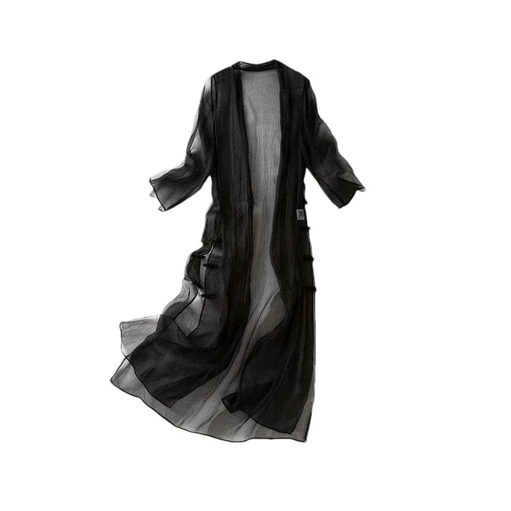 Womens Silk Long Cover-Ups Beachwear Beach Solid Long Sleeve Shawl Cardigan Tops