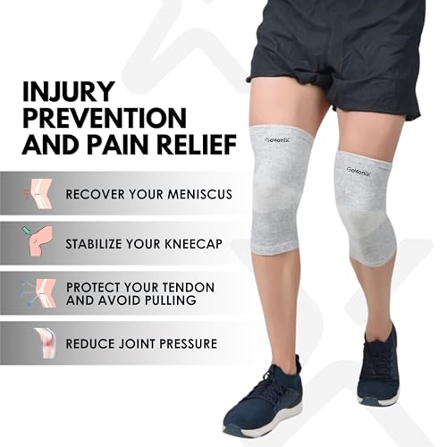 Image of Bamboo Knee Sleeves - Knee Support for Women and Men | Bamboo Compression Knee Sleeves | Perfect Knee Support for Women | Knee Brace for Knee Pain and Enhanced Comfort - XL