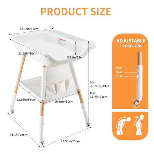 image for JMMD Baby Changing Table, Changing Station for Nursery, Adjustable Hei
