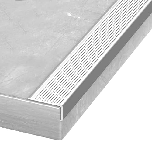 Profilé alu en L pour carrelage et escalier finition argent 20x40mm