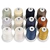 New brothread 12 Neutrale&Jean Kleuren Multifunctioneel 100% gemerceriseerd katoenen garen 30WT (50S/3) 600M elke spoel…