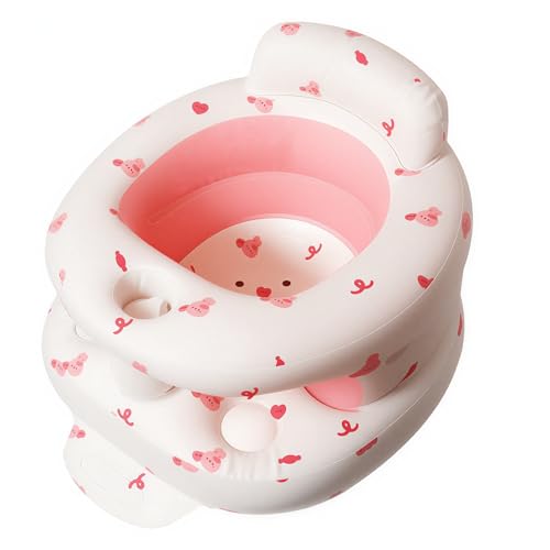 Image of TDTOK Inflatable Baby Seat, Sit Me Floor Seat for Babies 3 Months Up, Inflatable Baby Chair with Fence & Built-in Air Pump for Home, Travel