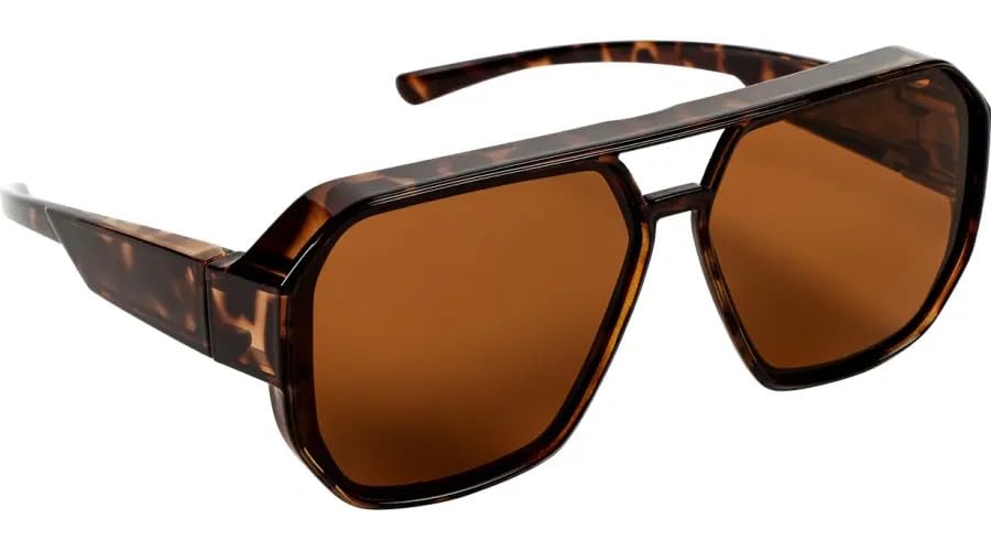 Polarisierende Überbrille/Sonnenbrille in Havanna Glänzend mit 100% UV-Schutz