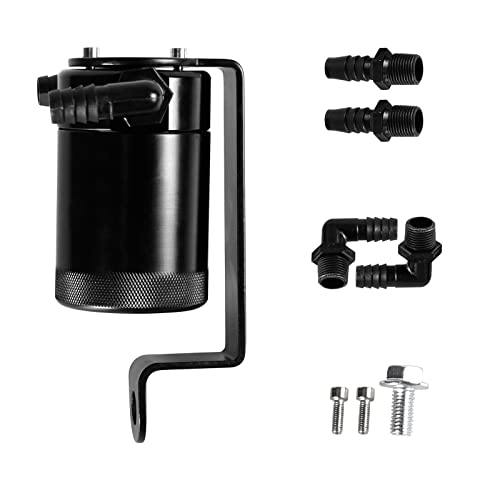 Gstp Performance Oil Separator Billet Catch Can Compatible With Hellcat Charger Challenger Demon Trackhawk 2015-2020 Black #TOP7