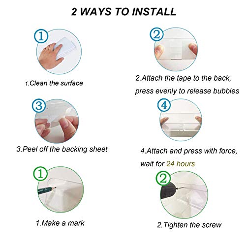 DECDEAL Conjunto de 2 prateleiras flutuantes fixadas na parede com clipes de cabo Expanda facilmente