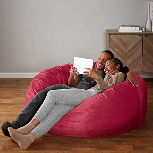 Amazon Basics Memory Foam Filled Bean Bag Chair With Microfiber Cover, 5 Ft, Pink, Solid #TOP4