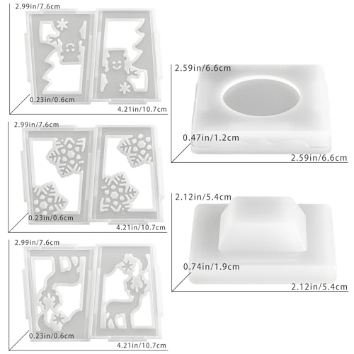 3D Christmas Lantern Resin Mold Set-5pcs,Casting molds Silicone Christmas elk,Candle Holder Resin Mould for DIY Crafts, Soap, Wax, Plaster – Perfect for Handmade Gifts (A) - Image 7