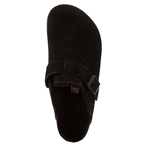 Birkenstock Unisex Boston Fur Shearling Clogs Black Suede 39 = Women's 8-8.5 Men's 6-6.5 Regular #TOP3