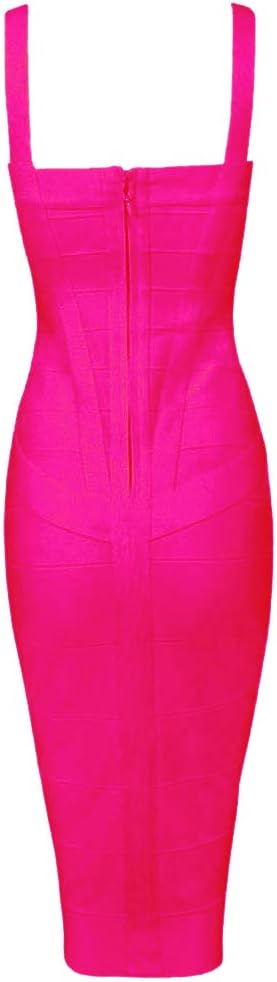 Whoinshop Women's Rayon Strap Celebrity Midi Evening Party Bandage Dress - Image 3