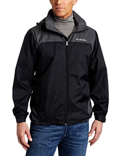 Columbia Men's Big & Tall Glennaker Lake Packable Rain Jacket (Black/Grill, XXXL)