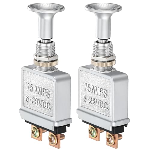 Interrupteur à poussoir 75A bascule 12V 24V SPST On Off pour phare camion lot de 2