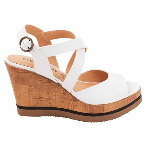 CHATTAWAK Damen 11heloisablanc39 Sandale mit Absatz, weiß, 39 EU