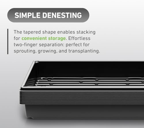 Yield Lab 10x20 Inch Black Plastic 10 Pack Plant Propagation Tray – Growing Trays for Garden, Planting, Seedling, Soil & Hydroponic Horticulture - Microgreen Trays Grow Plants - No Drain Holes - Thumbnail 6