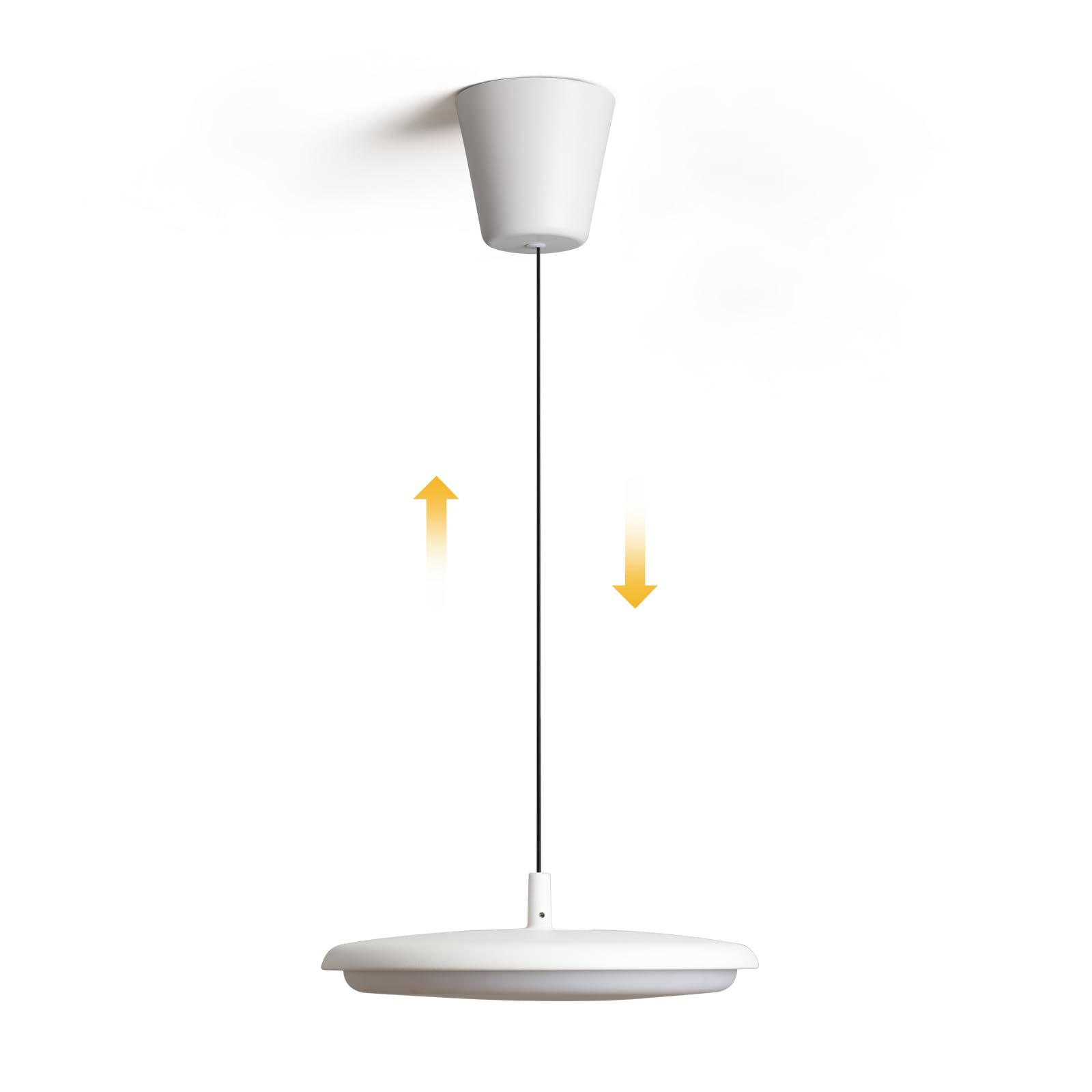 Photo 1 of Aisilan LED Dimmable Pendant Light 18W Retractable Design Adjustable Height,CRI90 Matte White Aluminum,Flexible Lifting Hanging Bar Light for Kitchen Island Bedside Reading, Warm White 3000K