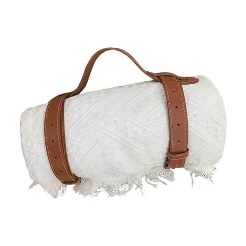 Couverture de plage finis le sable avec poignées cuir chic