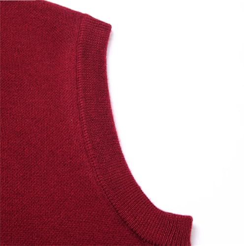Jegsnoe Men's V Neck Knitted Sweater Vest Solid Slim Fit Sleeveless Pullover Sweater3
