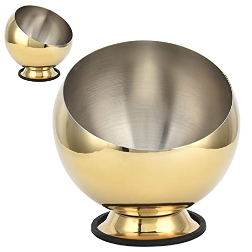 Seasoning Bowl, Stainless Steel Sugar Bowl Hot Pot Seasoning Container Spherical Condiment Container with Base for Home Kitchen Restaurant (S)