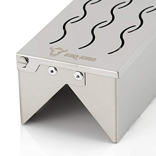 BBQ-Toro Edelstahl Räucherbox "Triangle" | 31 x 8,5 x 6,5 cm | Aromabox für Gasgrill, Holzkohlegrill, Elektrogrill | Räucherschale, Smoke Box, Grill Smoker Box, Räucherkasten Gasgrill 5