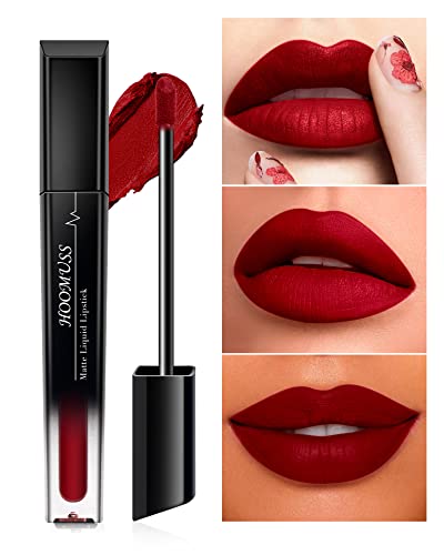 Hoomuss Red Lipstick Long Lasting Smudge Proof, Blood Red Liquid Lipstick Matte, Non Stick Cup Lip Makeup Vegan & Cruelty Free (Kitten Heel) #TOP2