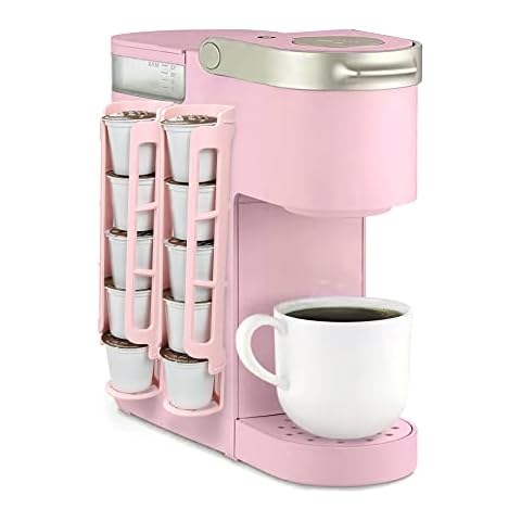 SUNGRACE K Cup Coffee Pod Holder for Keurig K-cup Coffee, Side Mount Storage Organizer, Perfect for Small Counters (Pink, 2 Pack for 10 K Cups) Cover
