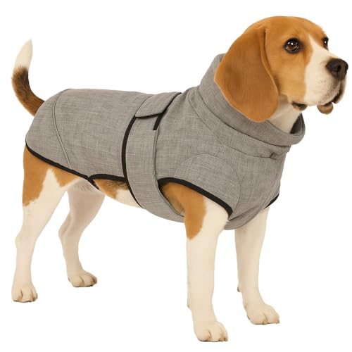 Flamingo Hundemantel Winter – Iglu Grau – S 40cm – Isothermische Innenschicht – reflektierende Streifen – wasserabweisend – Klettverschluss – Geschirröffnung
