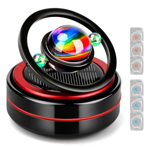 Delisouls Difusor de fragancia, difusor de coche, difusor de perfume de fragancia con energía solar, rotación automática, aromaterapia, fragancia francesa natural y silenciosa, para decoración de inte