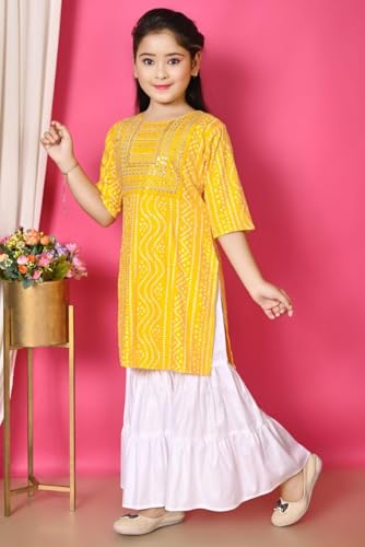 Image of Indian Traditional Dress for Baby Girl Kids Kurti and Sharara