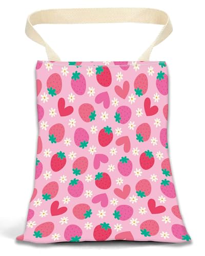 Image of Car Garbage Can, Hanging Car Trash Can for Back Seat Organizer, Cute Strawberry Pattern