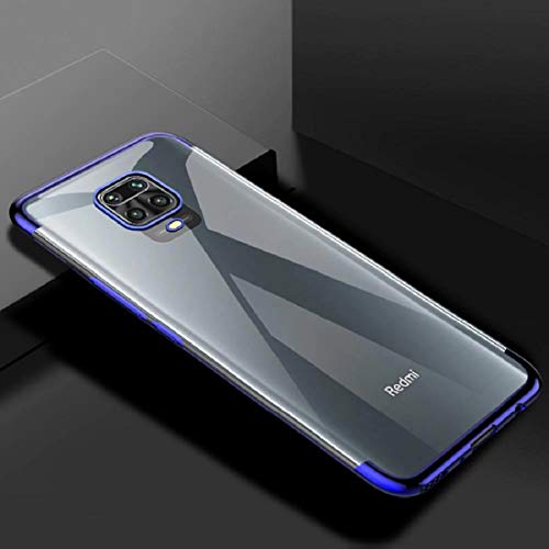 Image of Electroplating Shining Ultra Thin Soft Silicone Transparent TPU Mobile Back Case Cover for Mi Redmi Note 9 Pro /Redmi Note 9 Pro Max /Poco M2 Pro (Electric Blue)