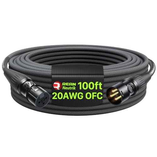 AA AUDIO ACCESSORY XLR Cables 100ft, 20AWG OFC Dual Shielded Mic Cord