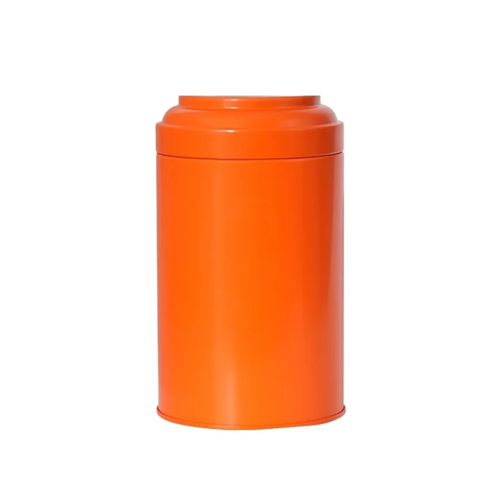UBOHUZ 2pcs Tea Box Tinplate Canister Kitchen Loose Leaf Storage Containers Candy Jar Tin Can for Tea, Coffee(Orange)