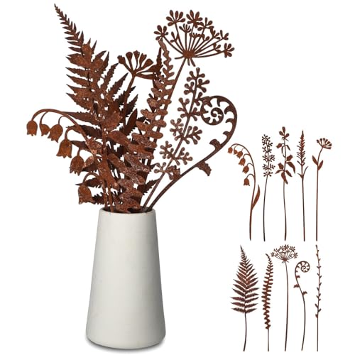 Yeehliny Gartenstecker Roststecker Rost Metallblumen für draußen,...